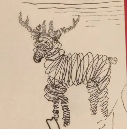 a deer made of spirals